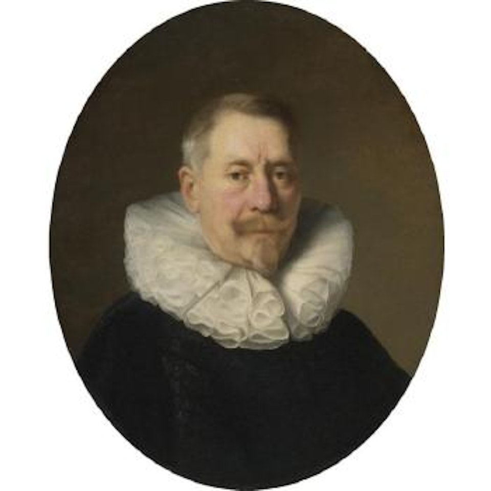 Portrait Of A Grey-haired Man, Half Length, Wearing A White Ruff And A Black Robe by Attributed to Rembrandt Harmensz van Rijn