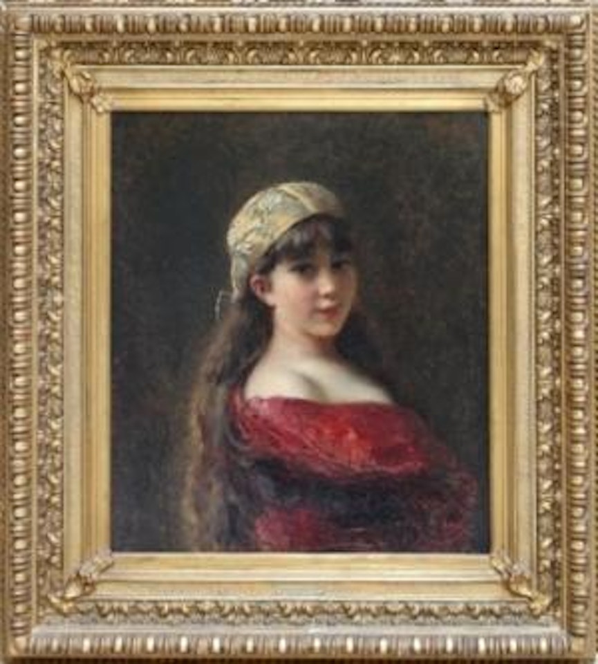 Young girl portrait by Konstantin Makovsky