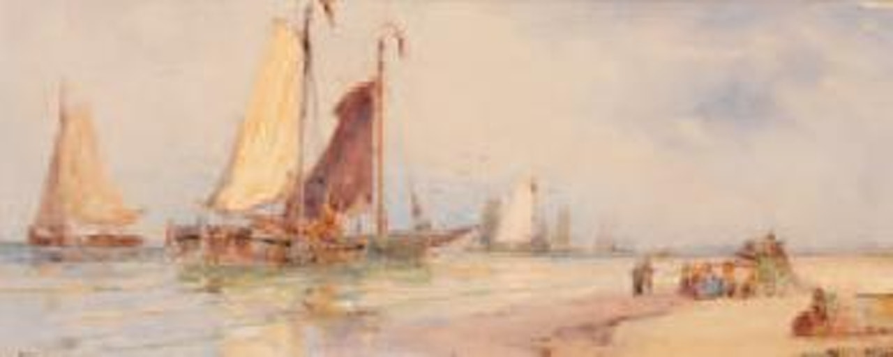 Dutch beach scene by Thomas Bush Hardy