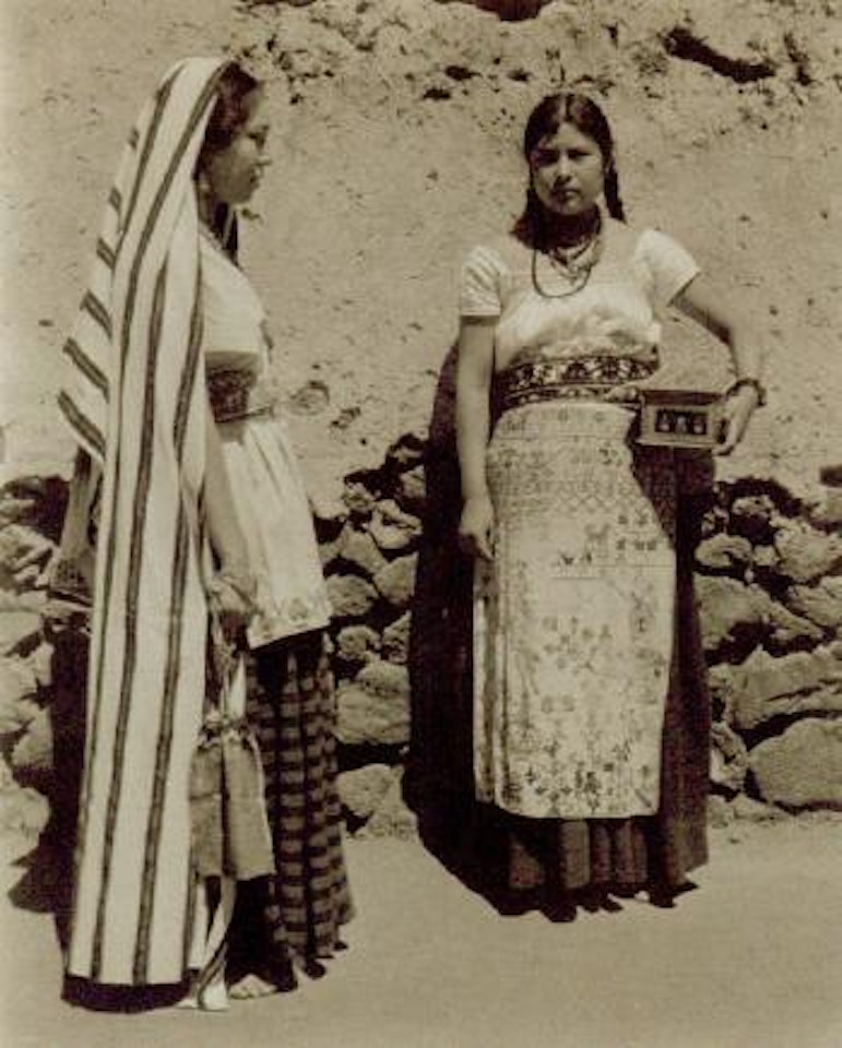 Two Women In Native Costume by Edward Weston