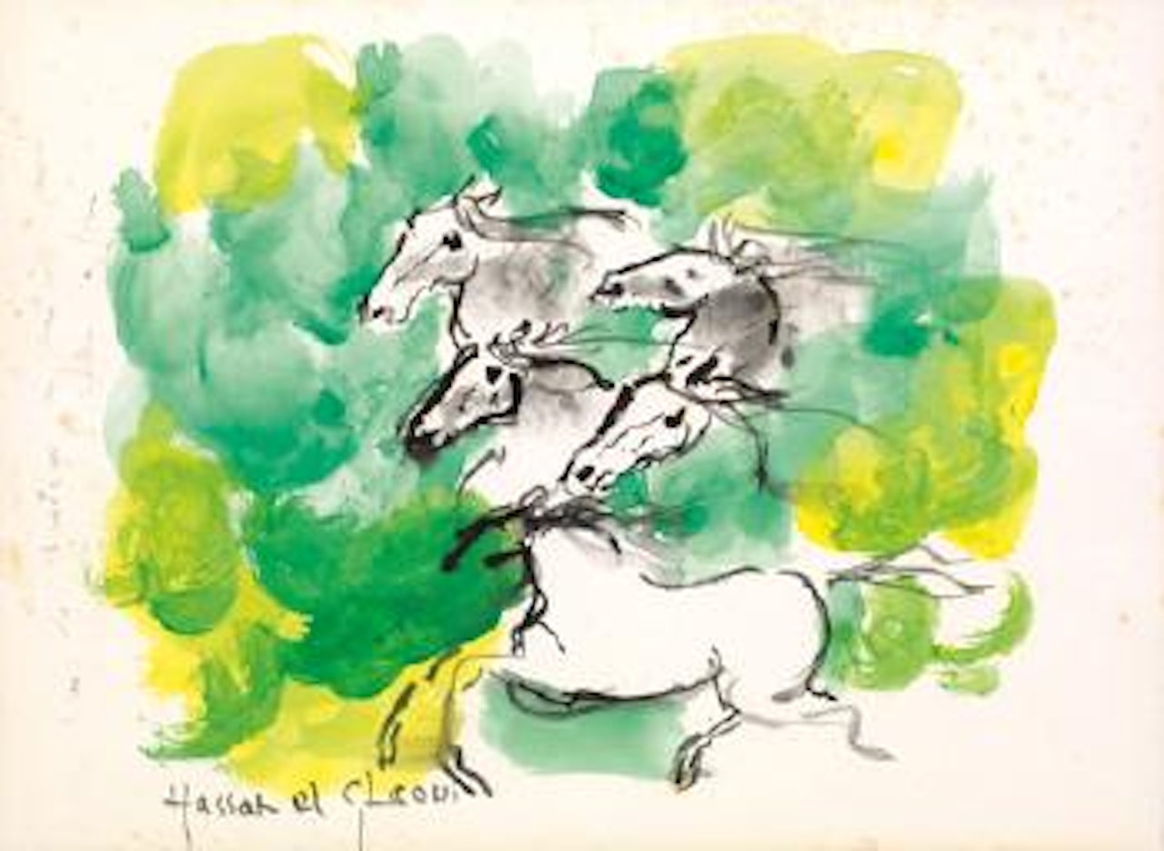 Course de chevaux libres by Hassan El Glaoui