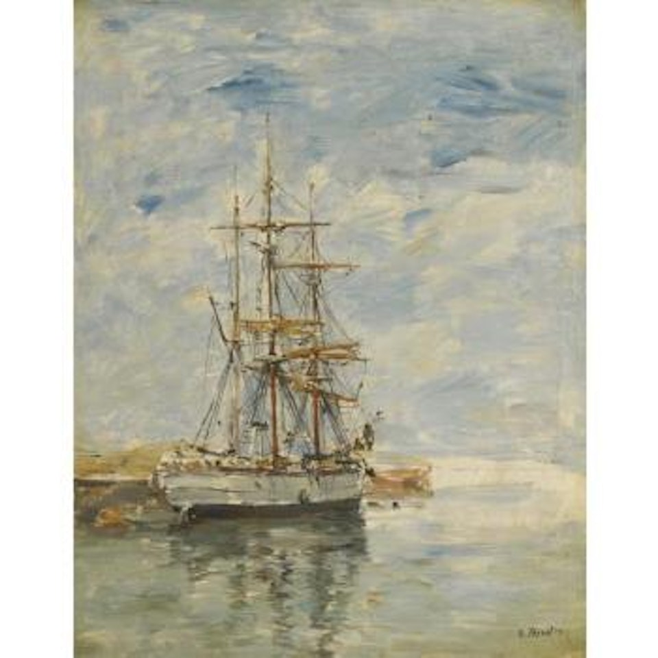 Trois-mats À L'ancre by Eugène Boudin