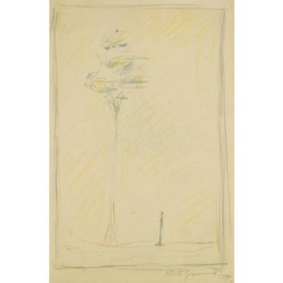 L'arbre - Recto; Figurine Dans Une Sphère - Verso by Alberto Giacometti