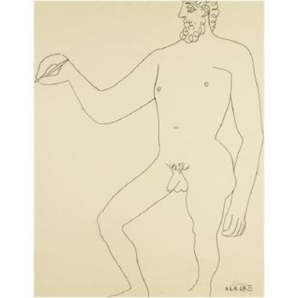 Homme Nu Debout Dessinant by Pablo Picasso