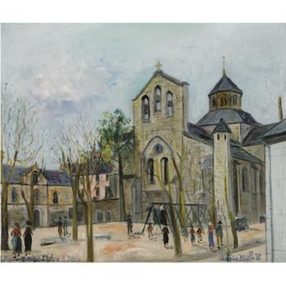 Aubazine (Corrèze), L'église Et La Place by Maurice Utrillo
