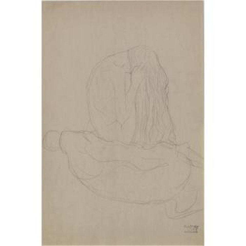 Sitzende Frau Im Profil (Sitting Woman In Profile) by Gustav Klimt