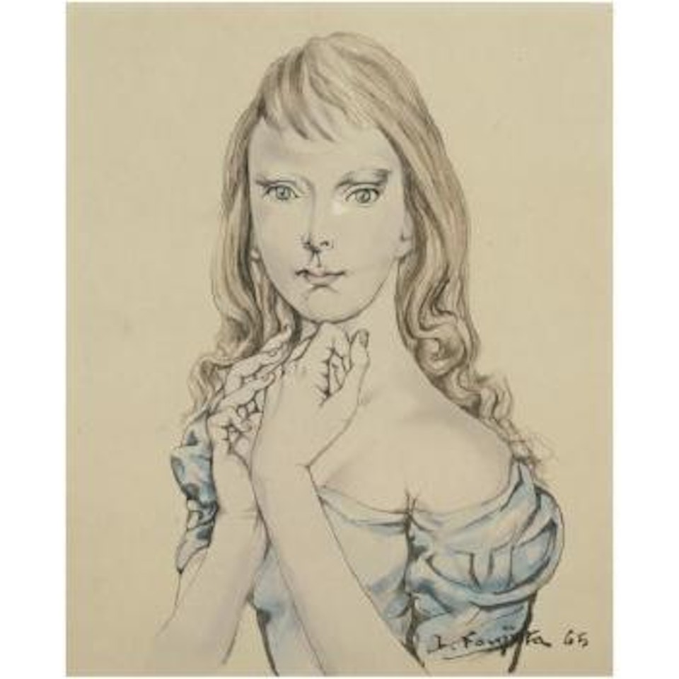 Portrait De Jeune Femme by Leonard Tsuguharu Foujita