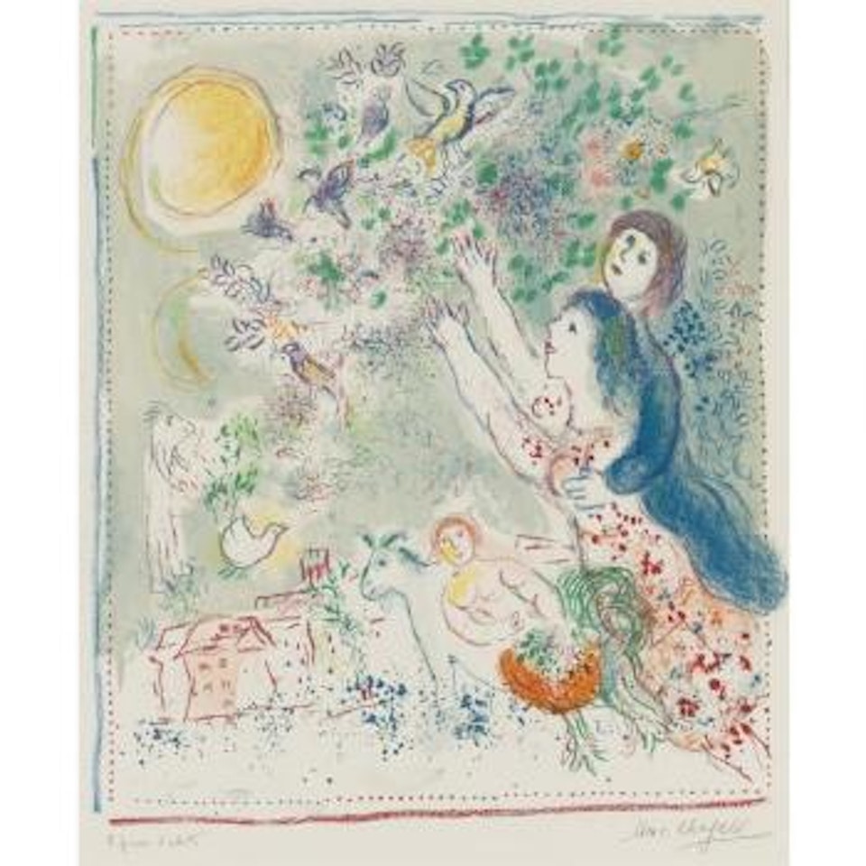 Chasing The Bluebird (M. 594) by Marc Chagall