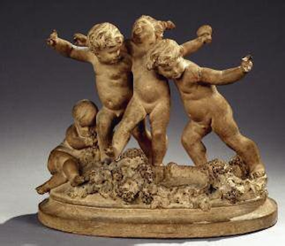 Le jeune Bacchus et trois amours à côté d'un panier de pampres by Albert-Ernest Carrier-Belleuse