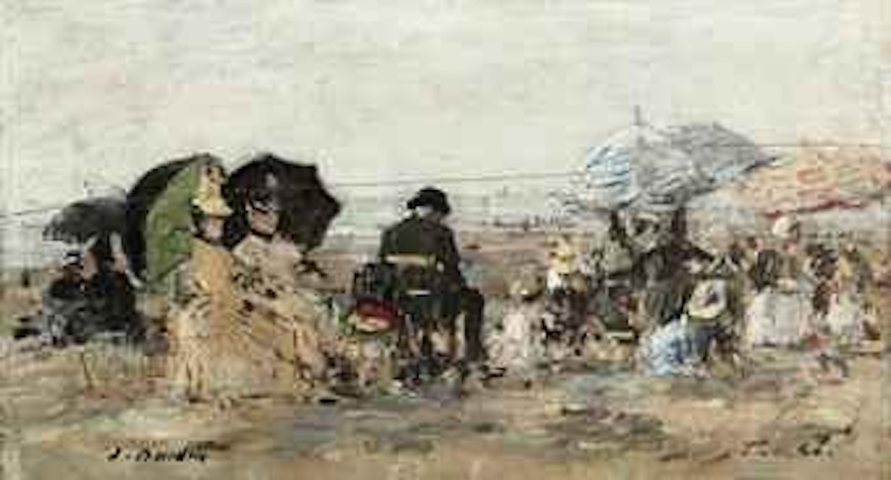 Trouville, scène de plage by Eugène Boudin