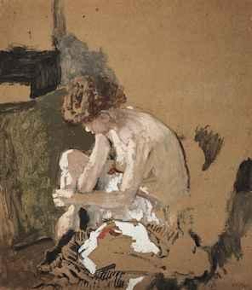 Modèle ôtant ses bas by Édouard Vuillard