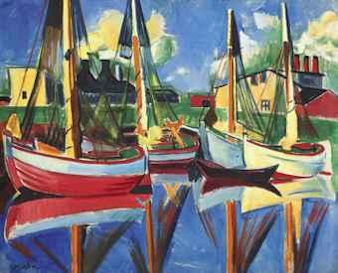 Fischkutter in der Nachmittagssonne by Max Pechstein