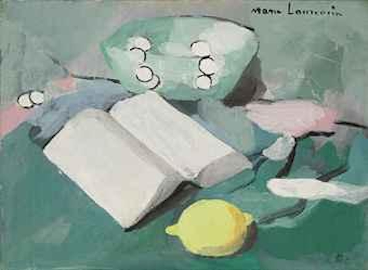 Nature morte au livre, au citron et aux perles by Marie Laurencin