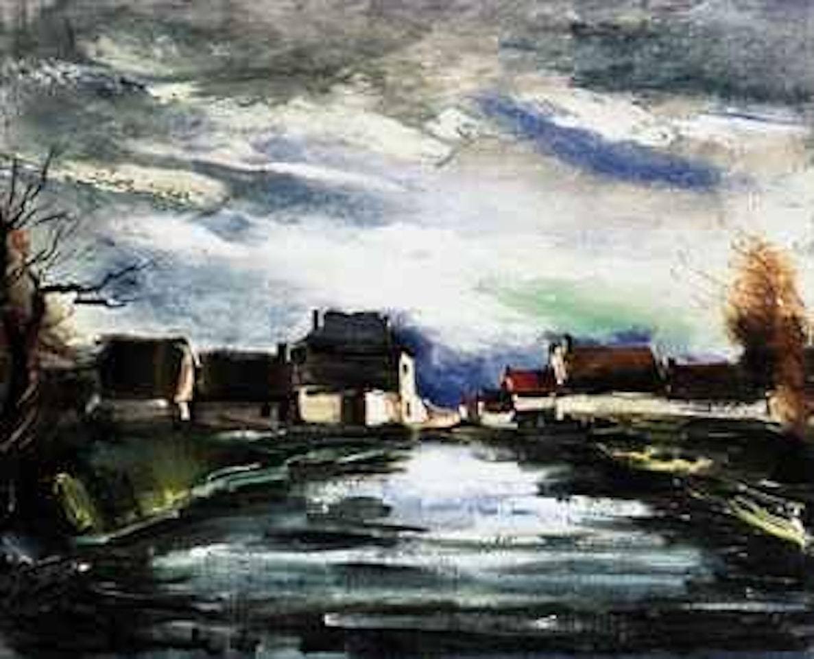 Village au bord de la rivière by Maurice de Vlaminck