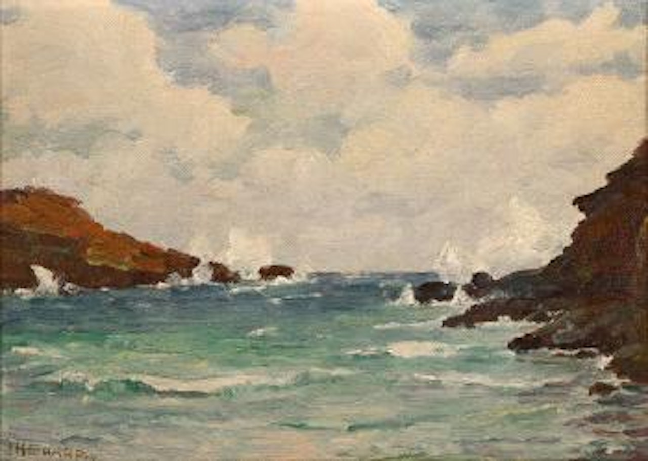 Rough outside the Bay - Honolulu by Joseph Henry Sharp