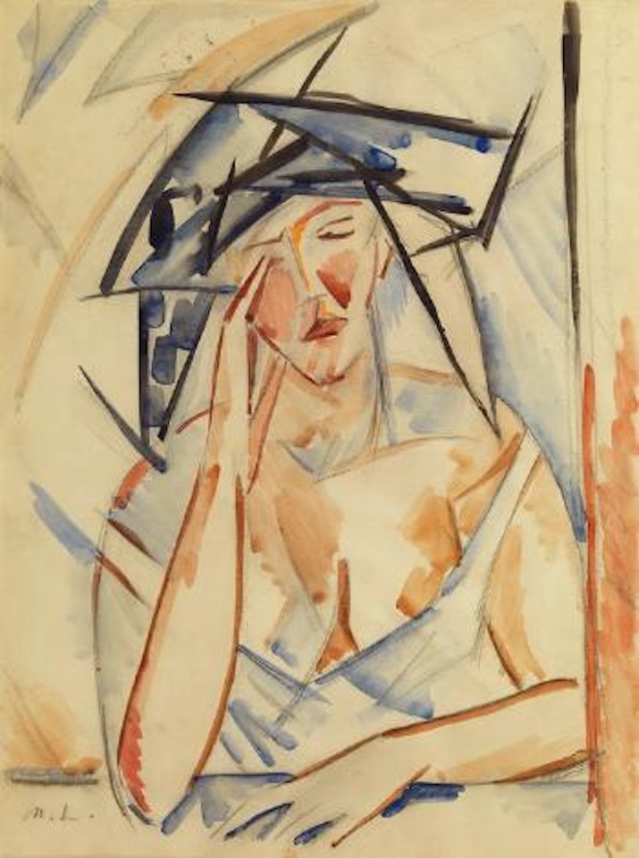 Frau mit Hut by Mikhail Larionov