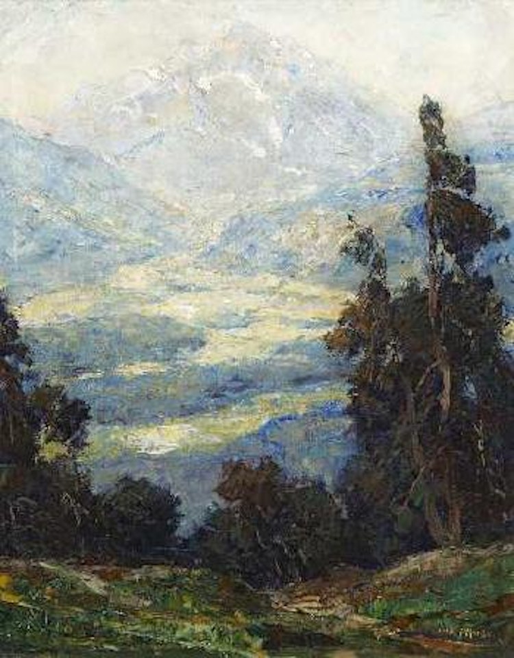 Der Hochkalter mit alten Zirbeln by Otto Pippel