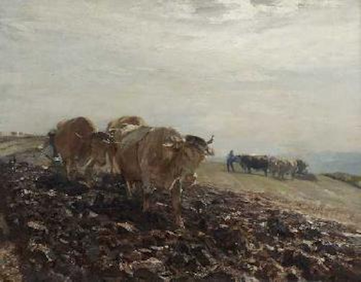 Pflügender Bauer by Heinrich von Zugel