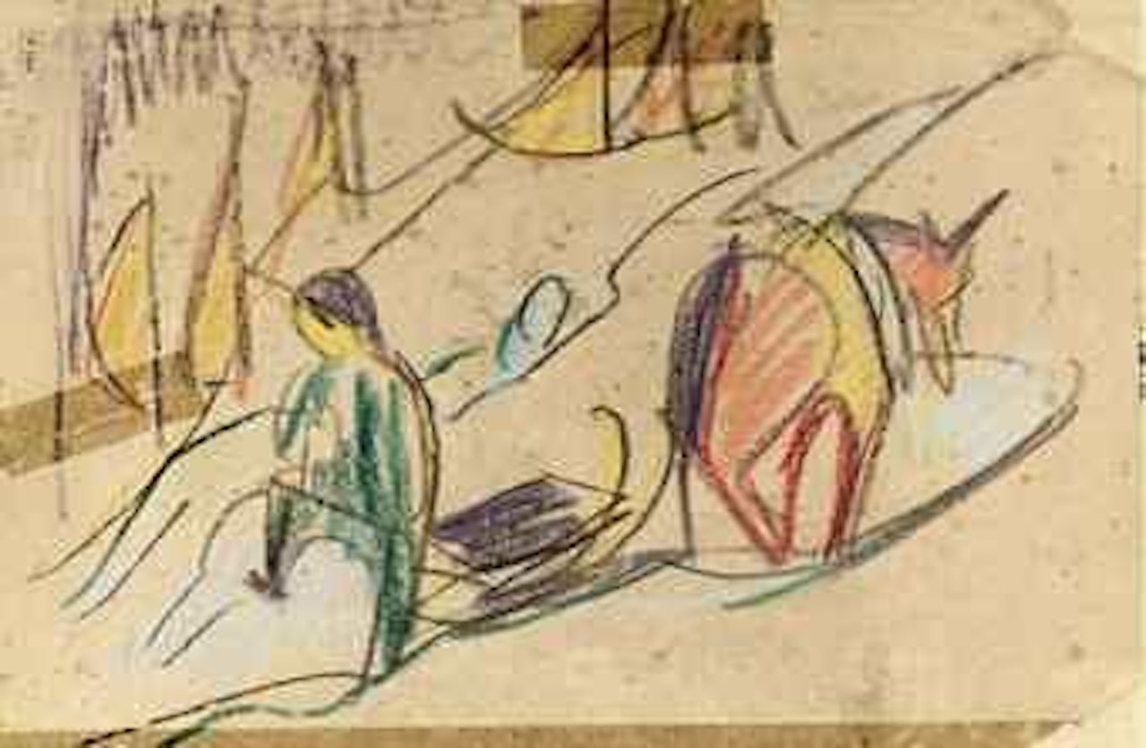 Mann mit Pferd by Ernst Ludwig Kirchner