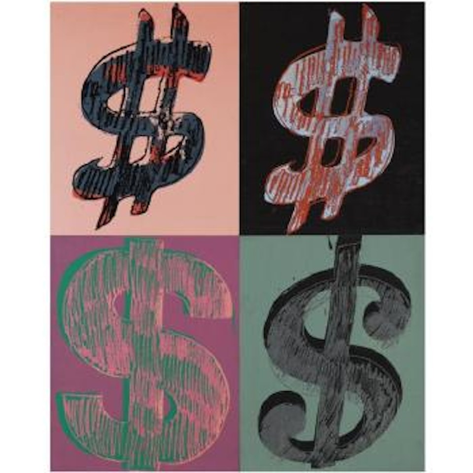 Four Dollar Signs by Andy Warhol