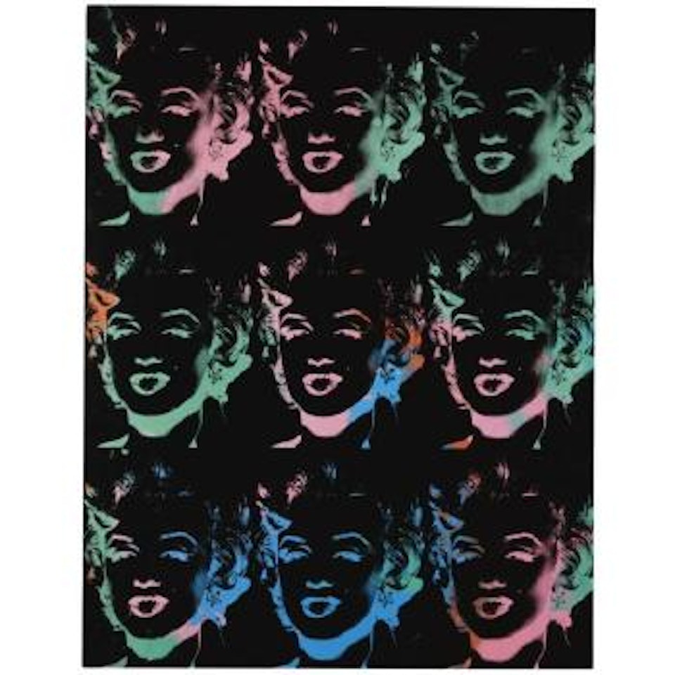 Nine Multicoloured Marilyns (Reversal Series) by Andy Warhol