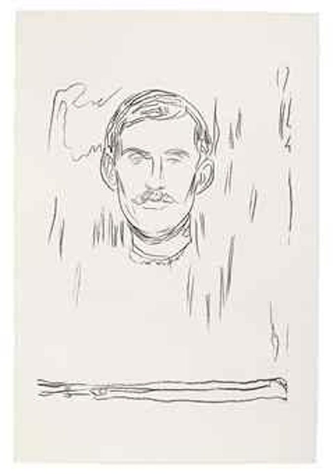 Self-Portrait with Skeleton's Arm (After Munch) by Andy Warhol