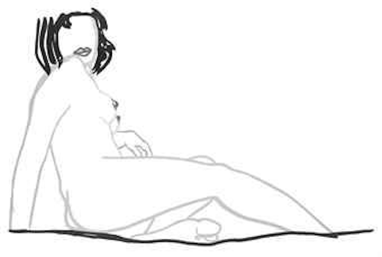 Monica Sitting Twisted (Grey) by Tom Wesselmann