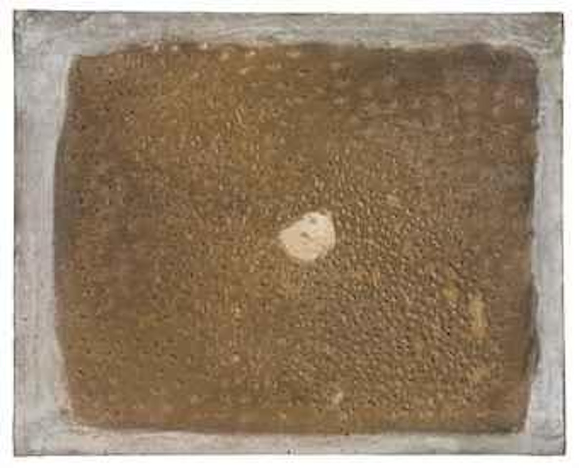 Ocre amartillado con orificio central (Hammered Ochre with Central Orifice) by Antoni Tapies