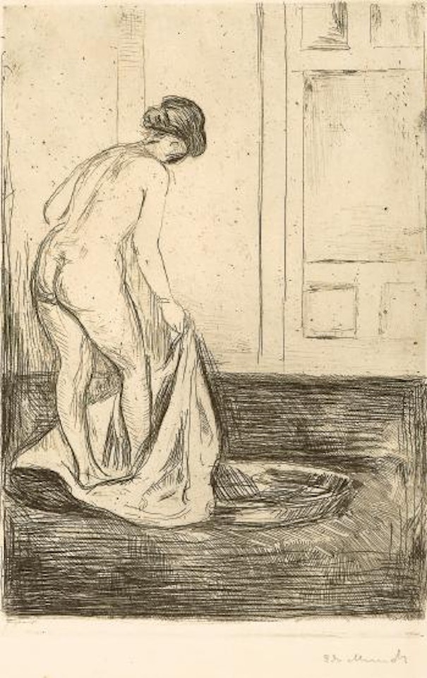 Kvinne som bader seg by Edvard Munch