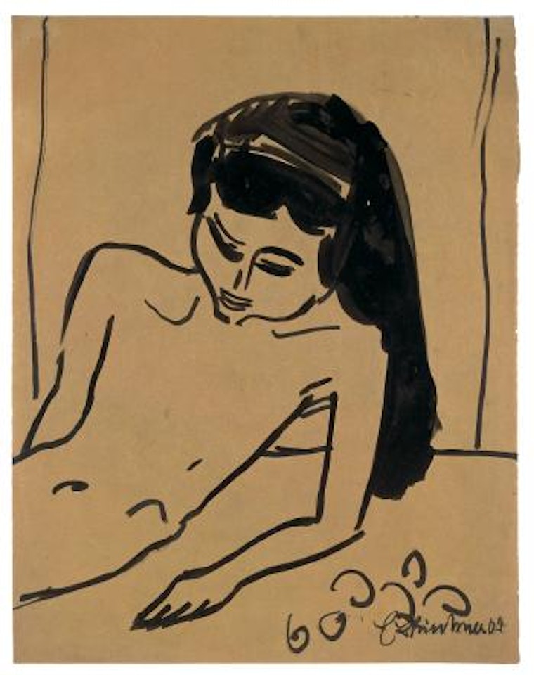 Mädchen mit offenem Haar by Ernst Ludwig Kirchner