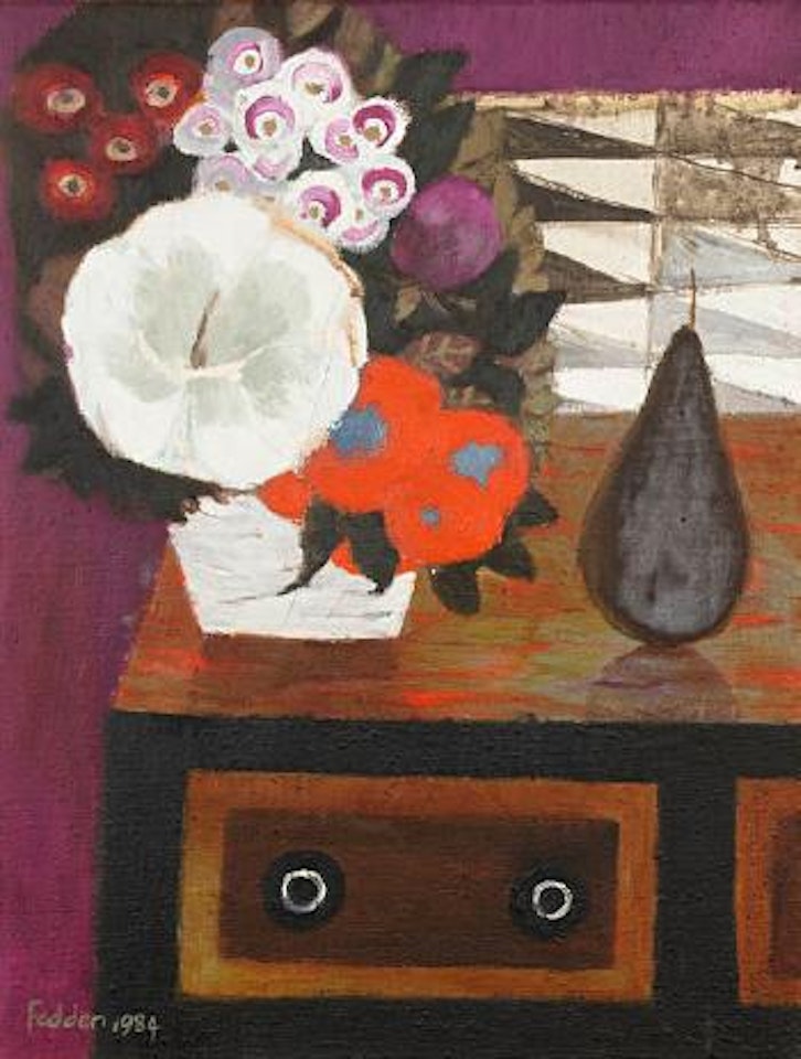 Still life on a chest of drawers by Mary Fedden