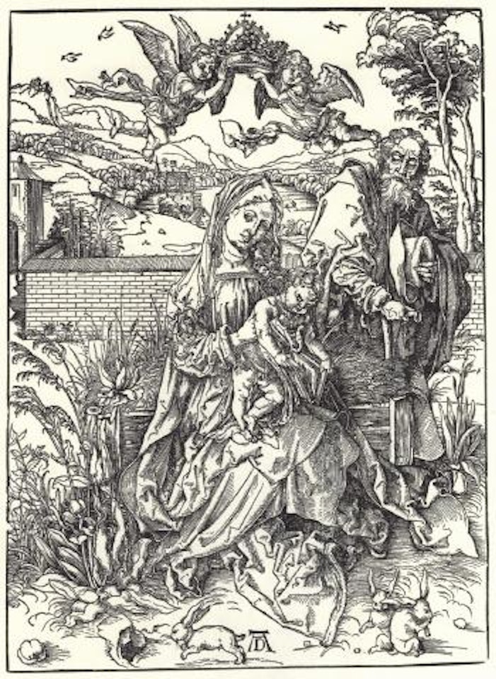 Die Heilige Familie mit den drei Hasen by Albrecht Dürer