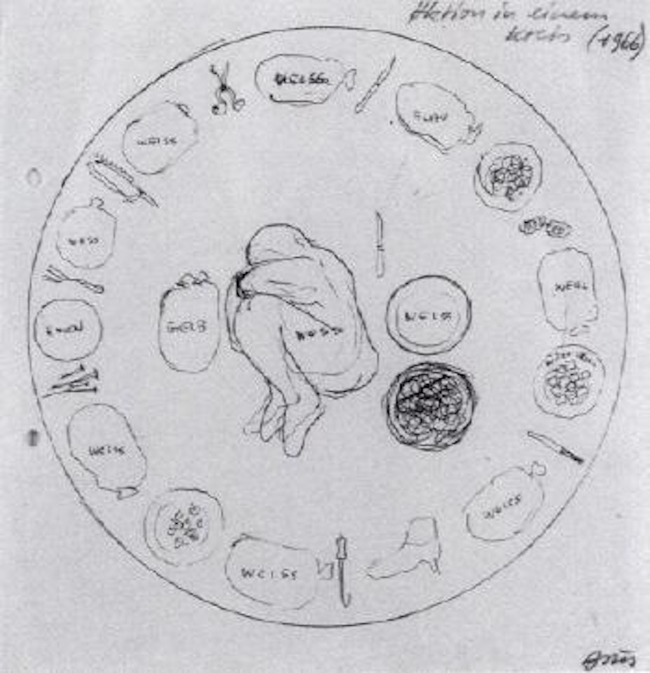 Aktion in einem Kreis by Gunter Brus