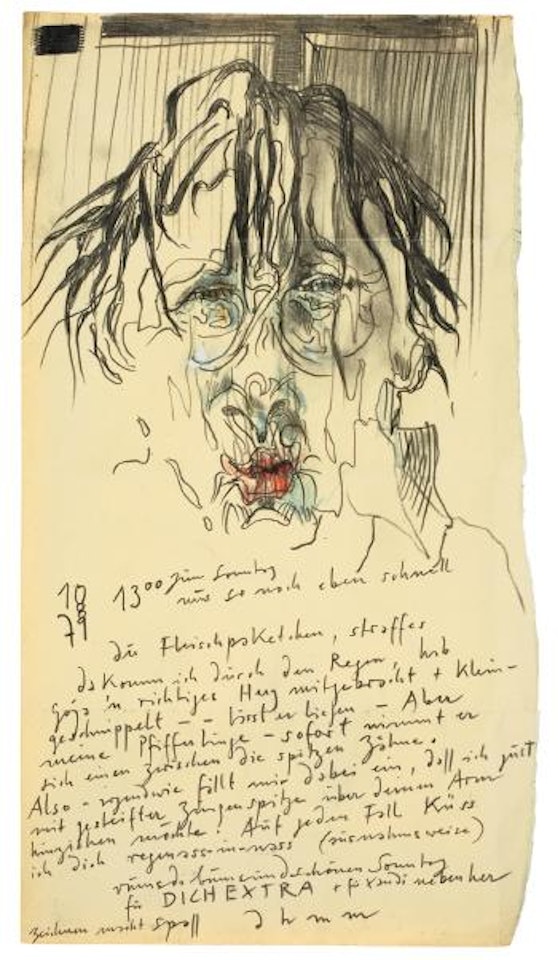 Selbstbildnis (Malbrief) by Horst Janssen