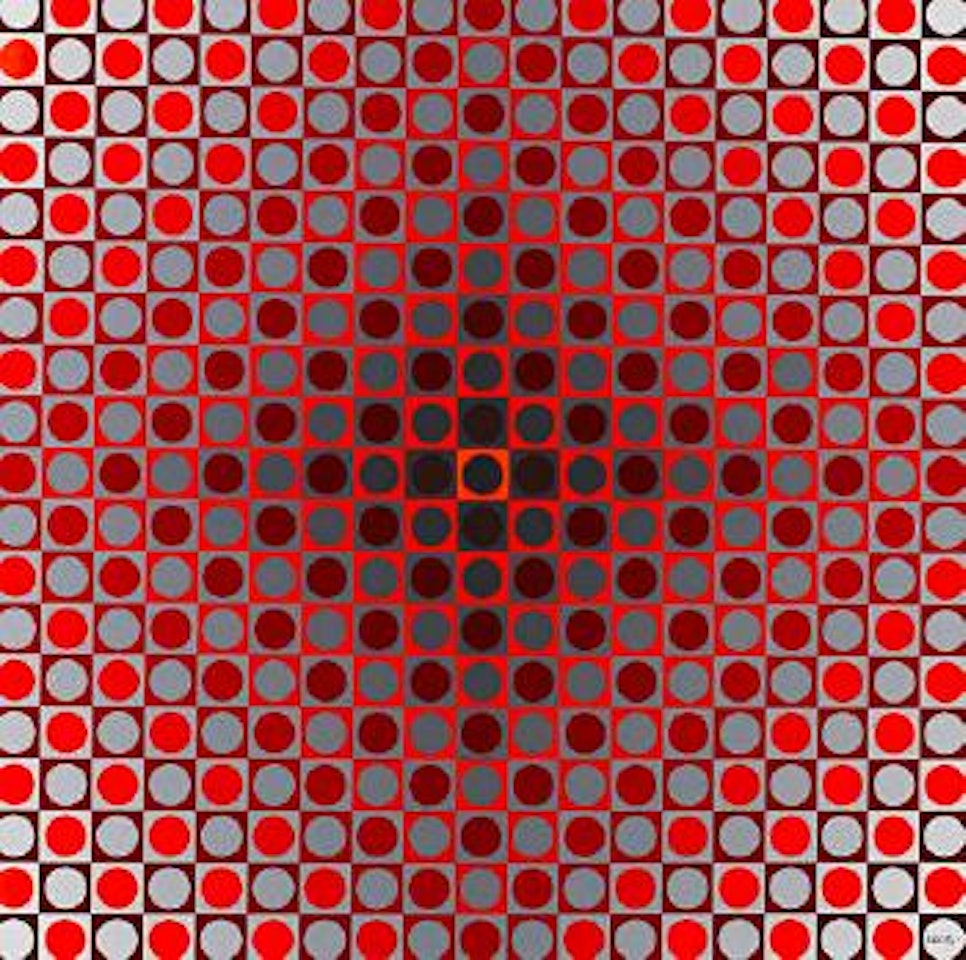 Alom (red/grey) by Victor Vasarely