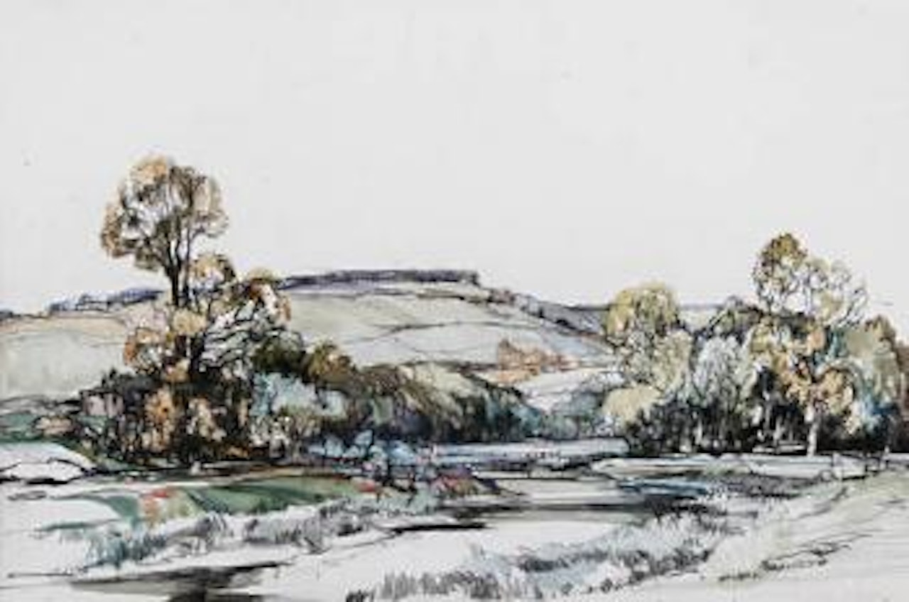 River landscape with hills beyond by William Russell Flint