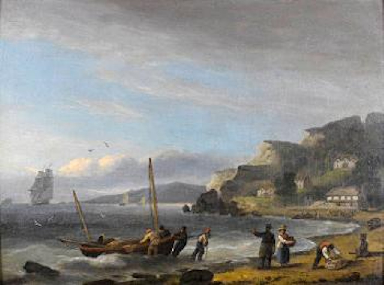 Hauling in the lugger to land the catch at Babbacombe Bay by Thomas Luny