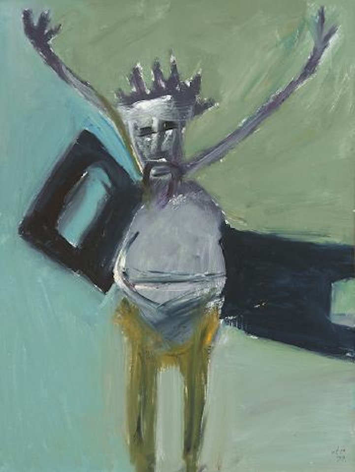 Crucifix and armour by Sidney Nolan
