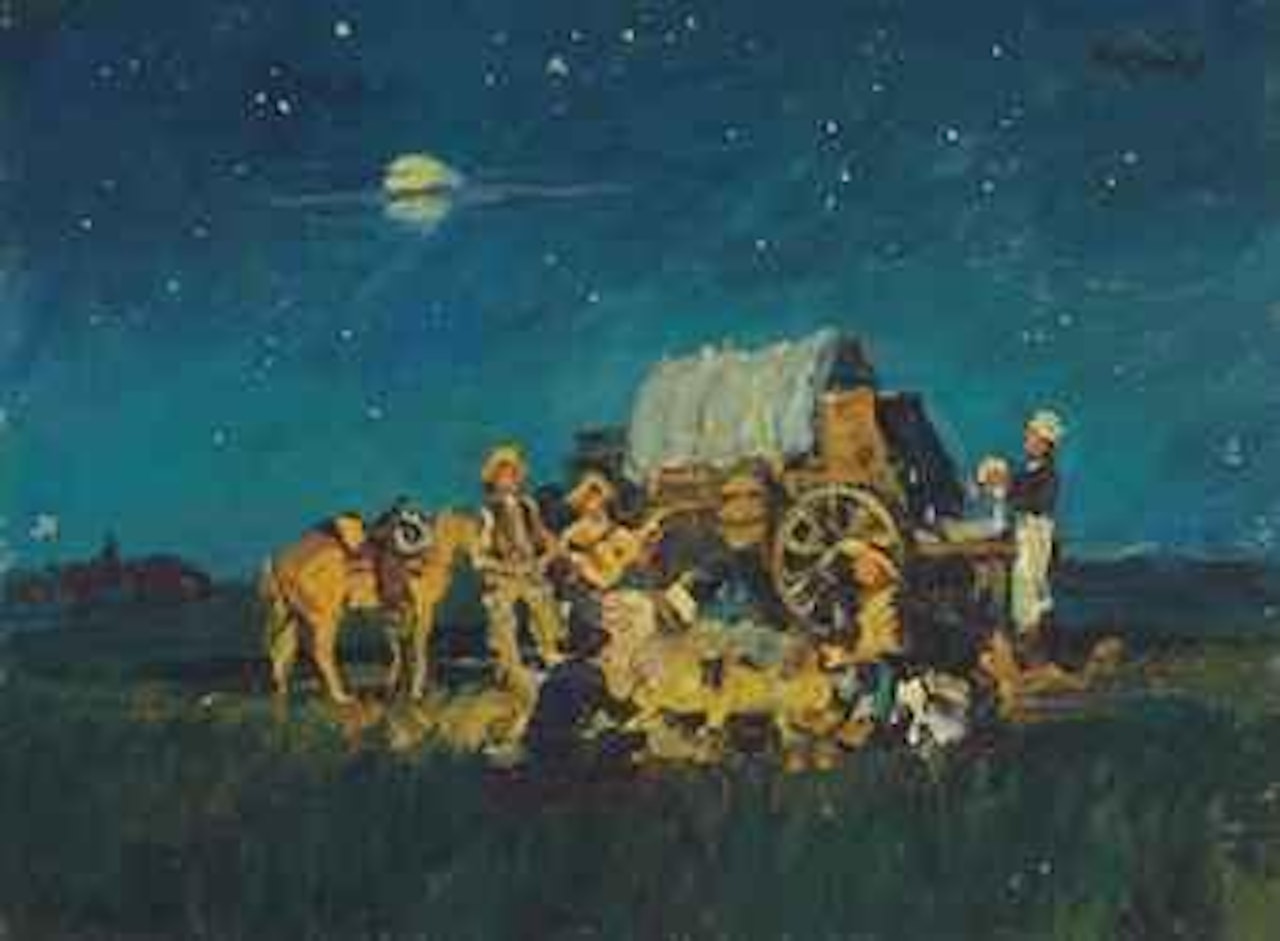 Chuck Wagon Campfire by Frank B. Hoffman