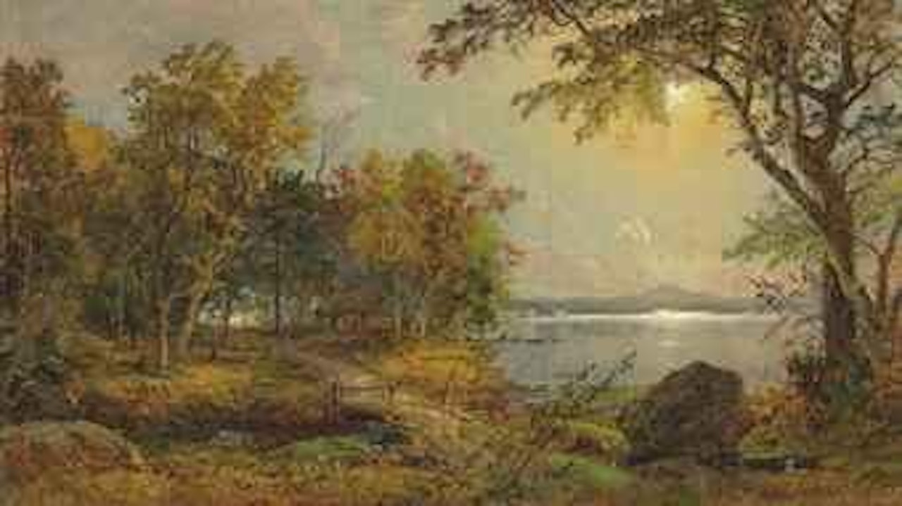 A Cabin on Greenwood Lake by Jasper Francis Cropsey