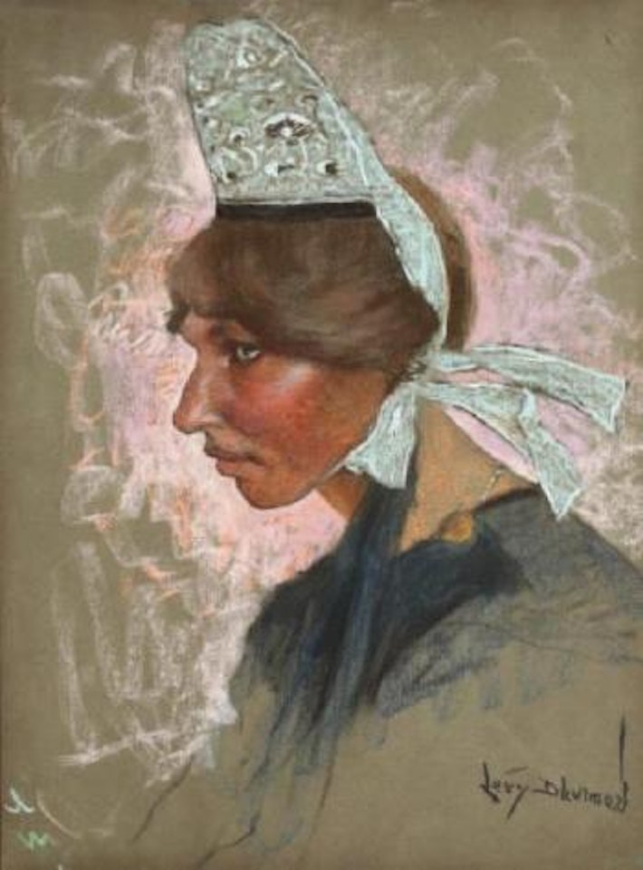 Portrait de Bretonne à la coiffe by Lucien Lévy-Dhurmer