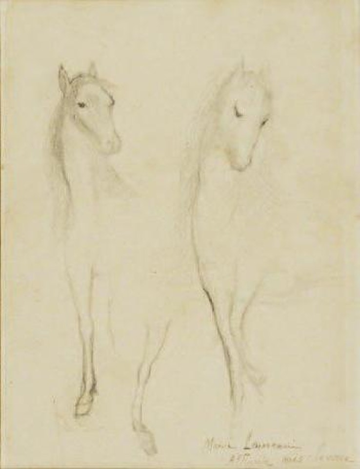 Des chevaux, vue de face; étude de jambe by Marie Laurencin