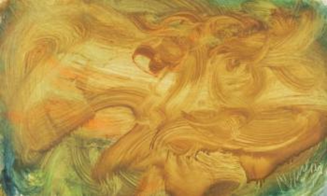 Composition ocre by Jean Messagier