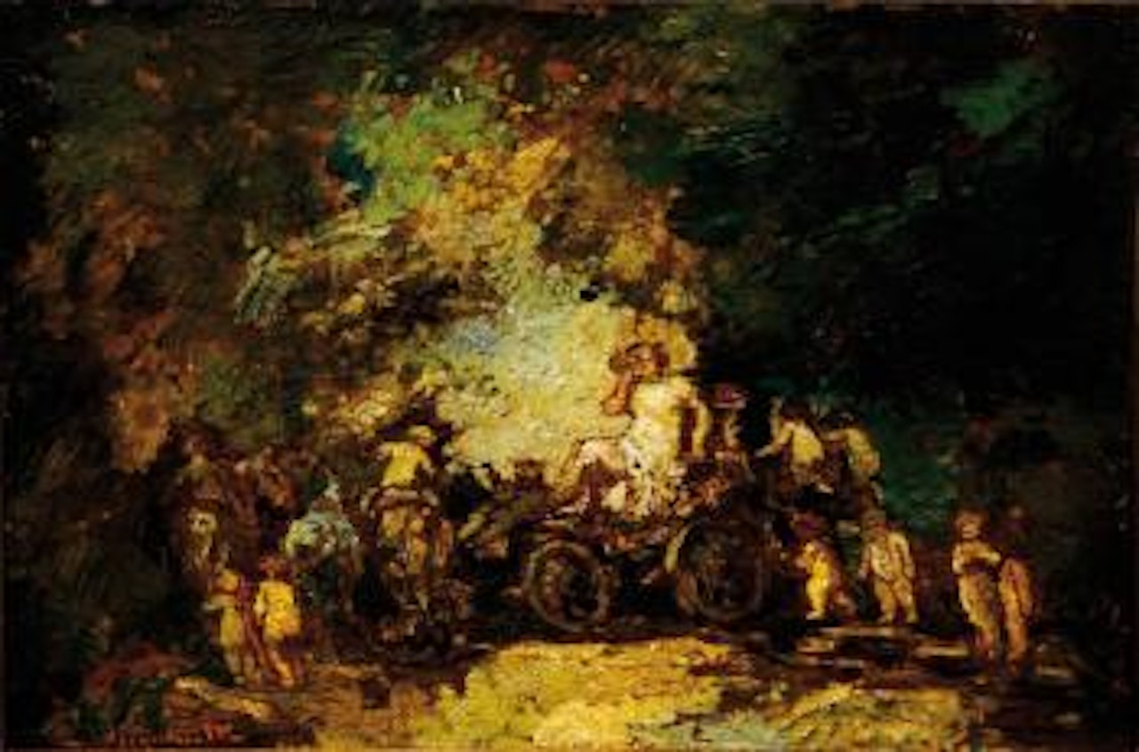 Char avec femme et enfants by Adolphe Monticelli