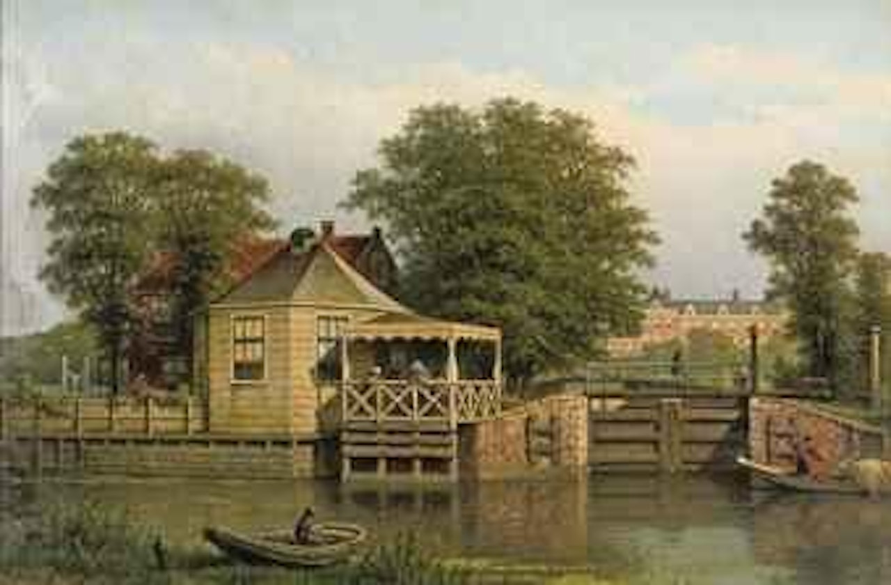 Daily activities near a lock on a summer day by Eduard Alexander Hilverdink