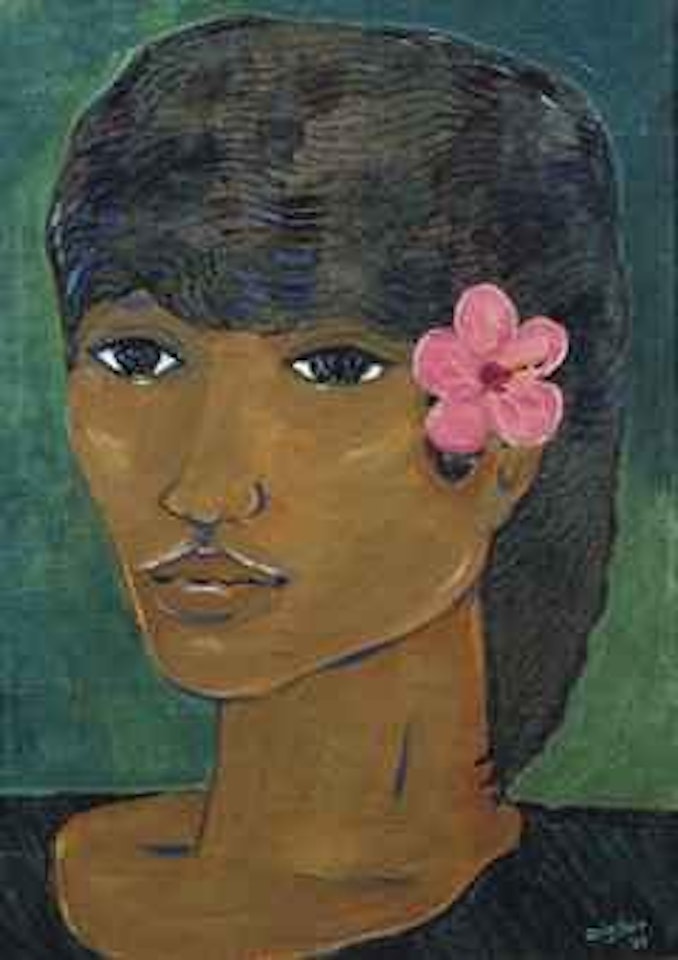 Adolescent with Hibiscus by Arie Smit
