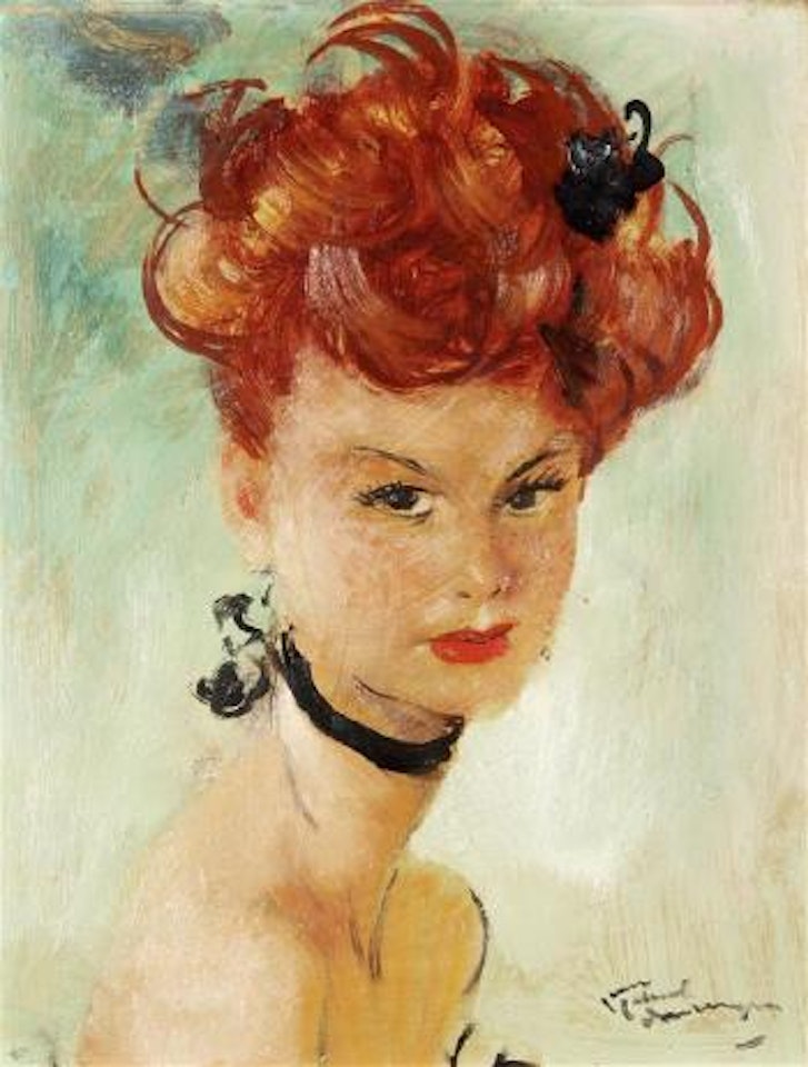 Jeune fille au ruban noir by Jean Gabriel Domergue