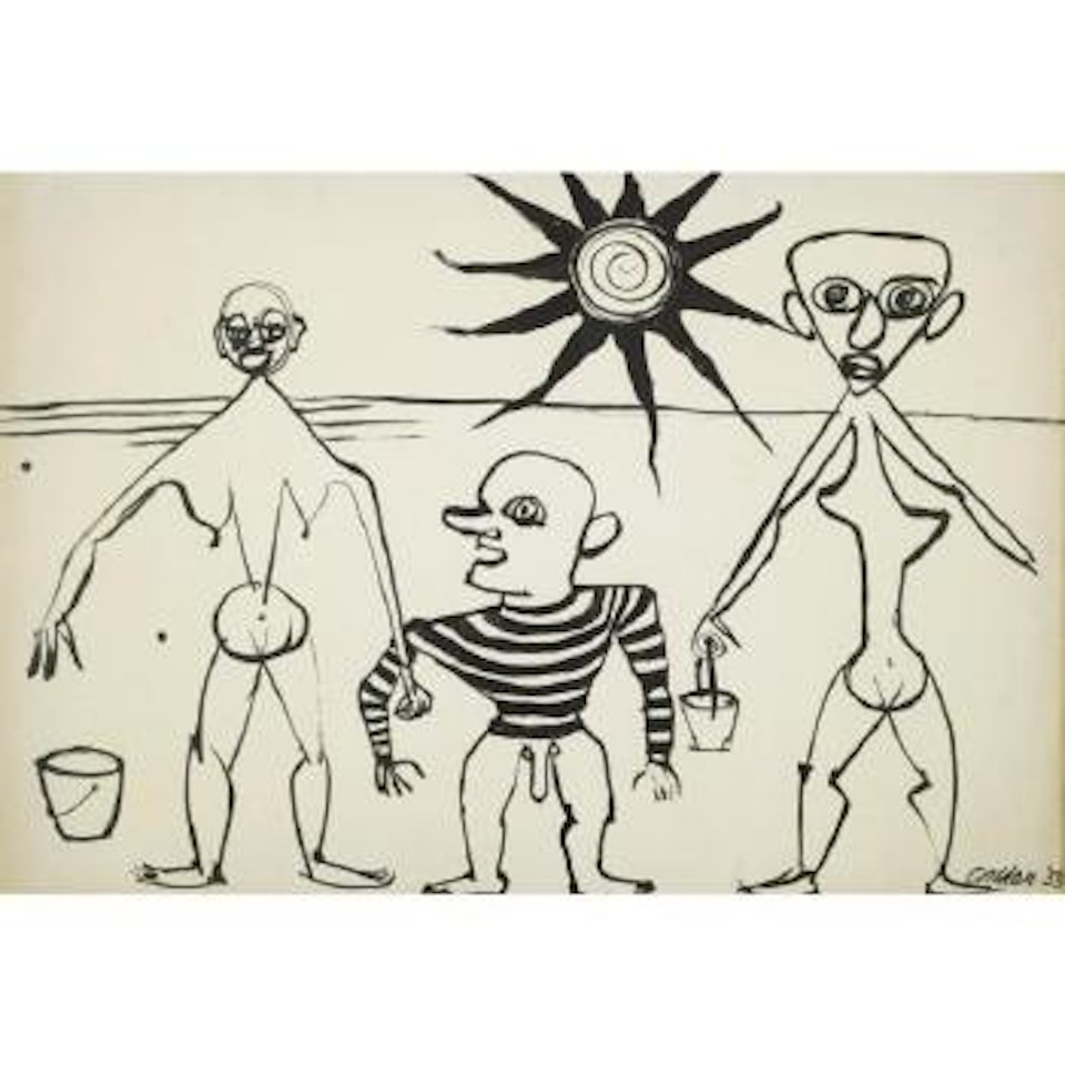 Untitled (Three Figures And A Sun) by Alexander Calder