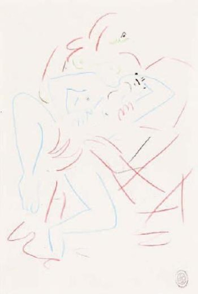 Étude (non choisie) pour une illustration du texte de la Machine infernale, théâtre tome I, Grasset 1957 by Jean Cocteau