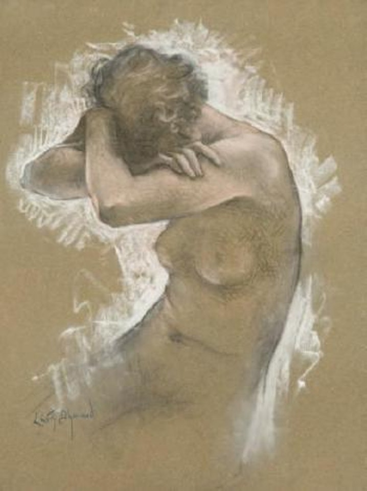 Étude de nu, la pudique by Lucien Lévy-Dhurmer